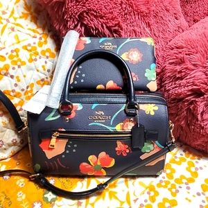 Coach Rowan Satchel with Large Wristlet in Dreamy Land Print